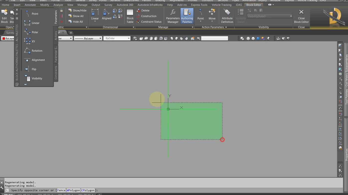 Create survey grid around the viewport
